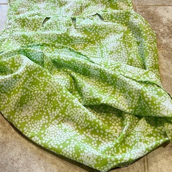 Banana Republic Scoop Neck Like Green White Patterned Pullover Tank Top XS - Picture 8 of 10